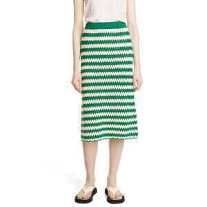 Baum und Pferdgarten Ciel Cotton Crochet Stripe Midi Skirt - L